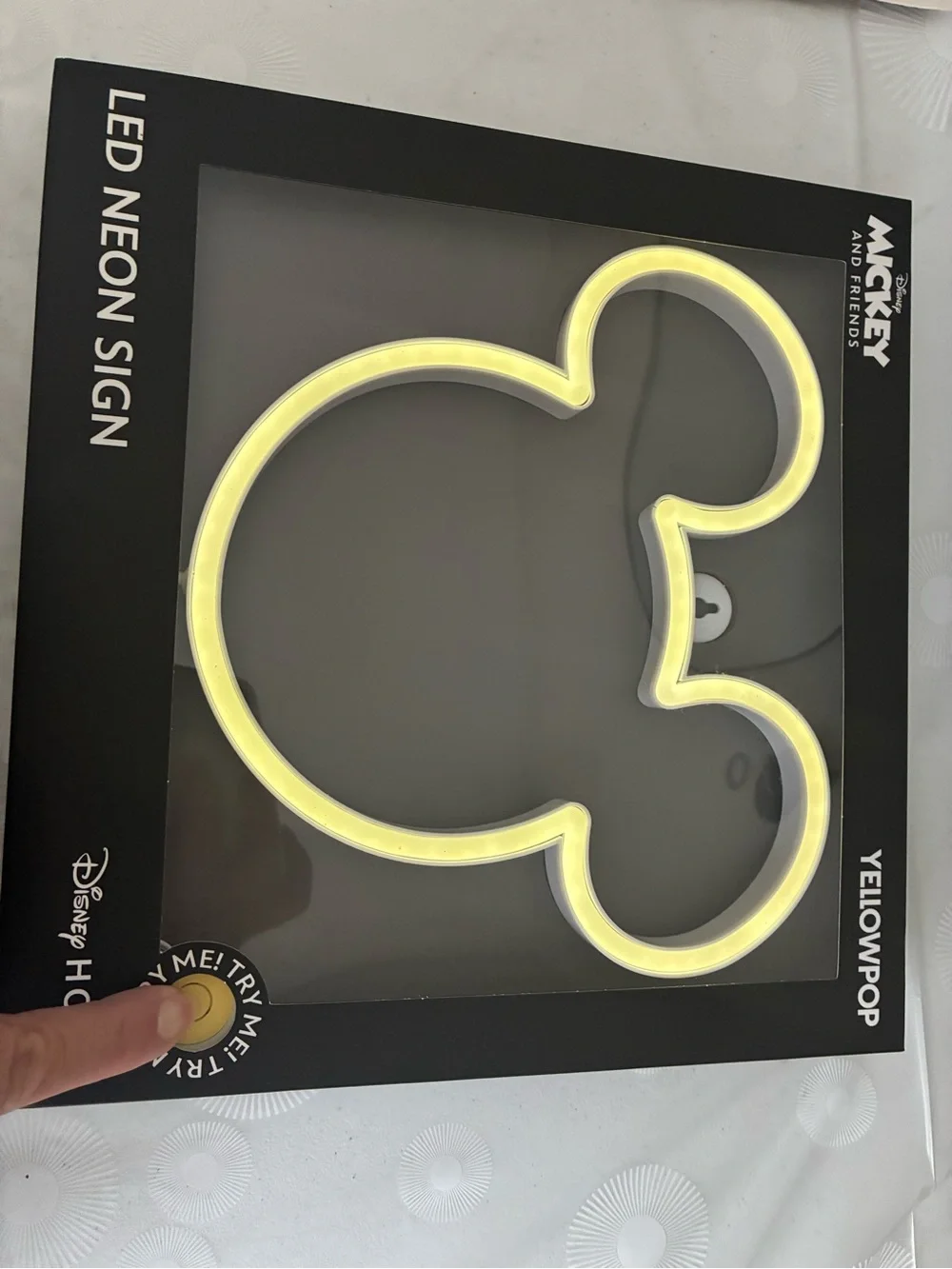 Disney Mickey Mouse LED Neon Sign – Yellowpop USB Light – New in Box